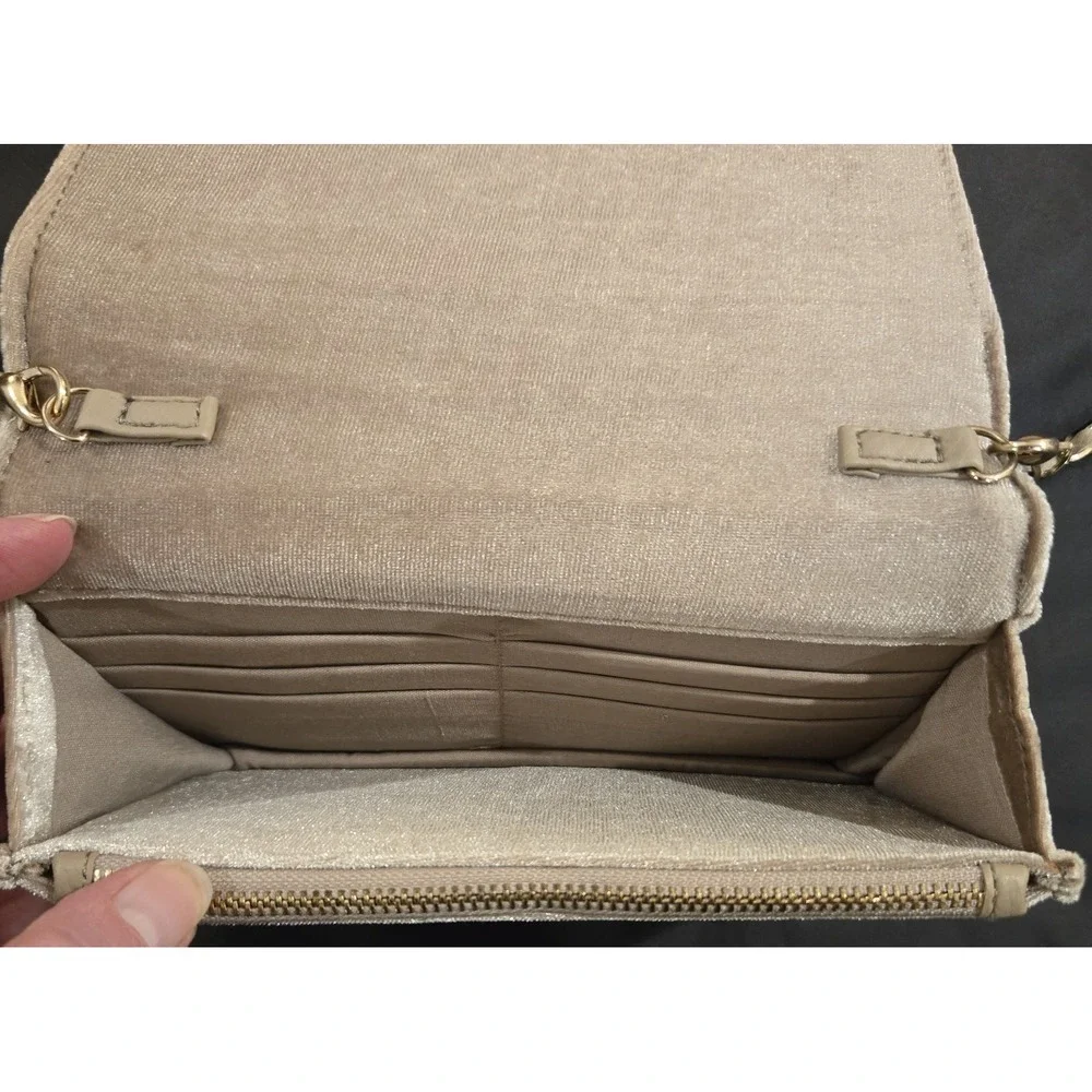BEBE Purse Clutch Suede Feel Quilted‎ Crossbody w/ Removeable Strap